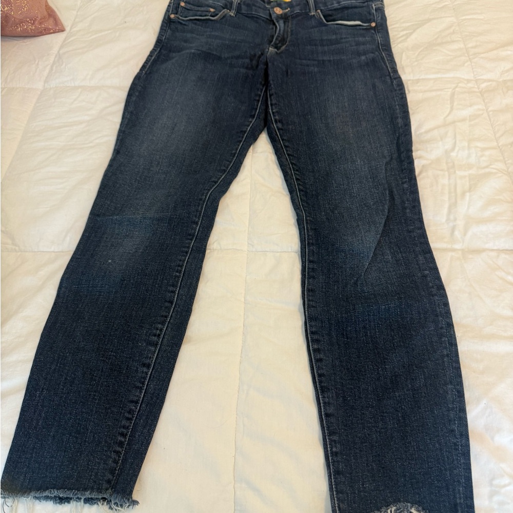 MOTHER Dark Blue Straight-Leg Jeans